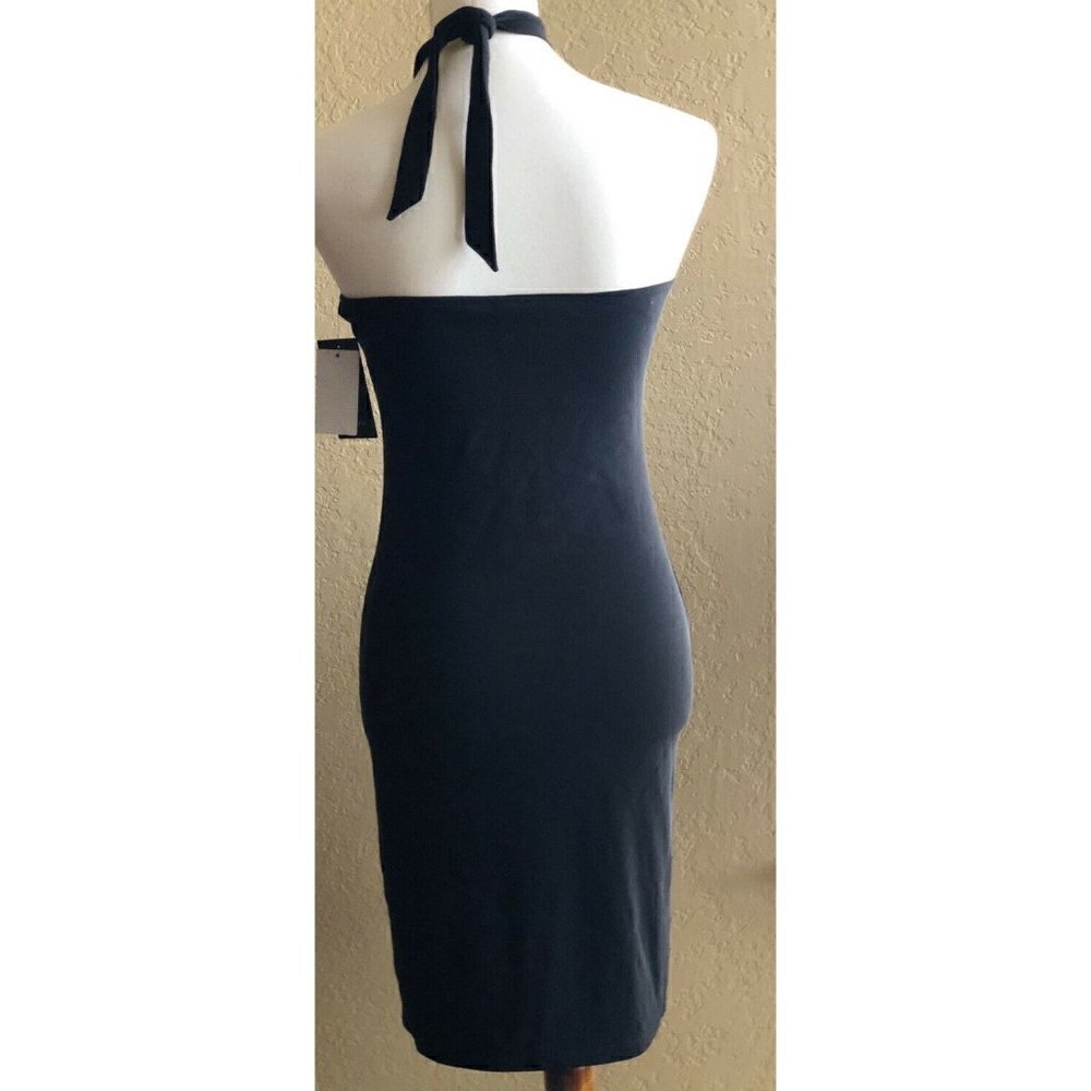 Free Press Womens Black Stretch Halter Tie Neck Dress Dress Size M - Picture 7 of 11